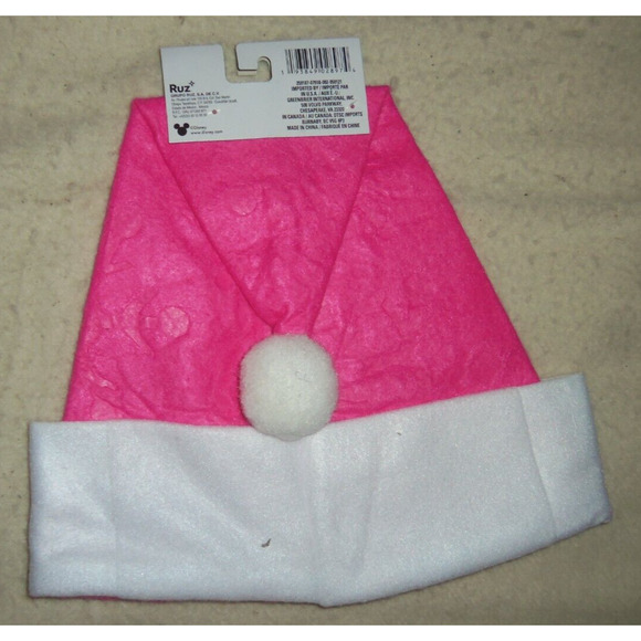 Disney Minnie Mouse Christmas Santa Hat Standing w/Trees 16" Pink Felt RUZ - Picture 4 of 4